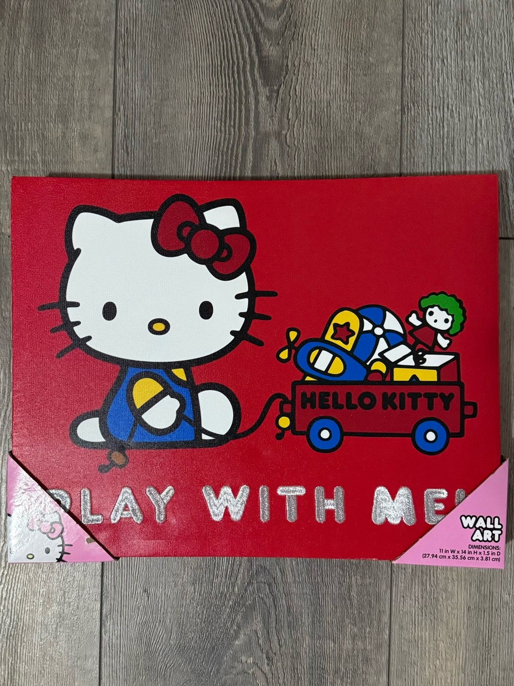 Hello Kitty Red Canvas with Multicolor Wagon Artwork